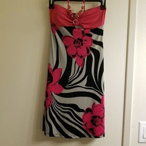 Halter dress Pink floral